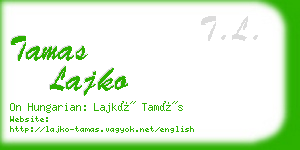 tamas lajko business card